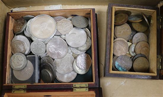 A collection of coins, various,